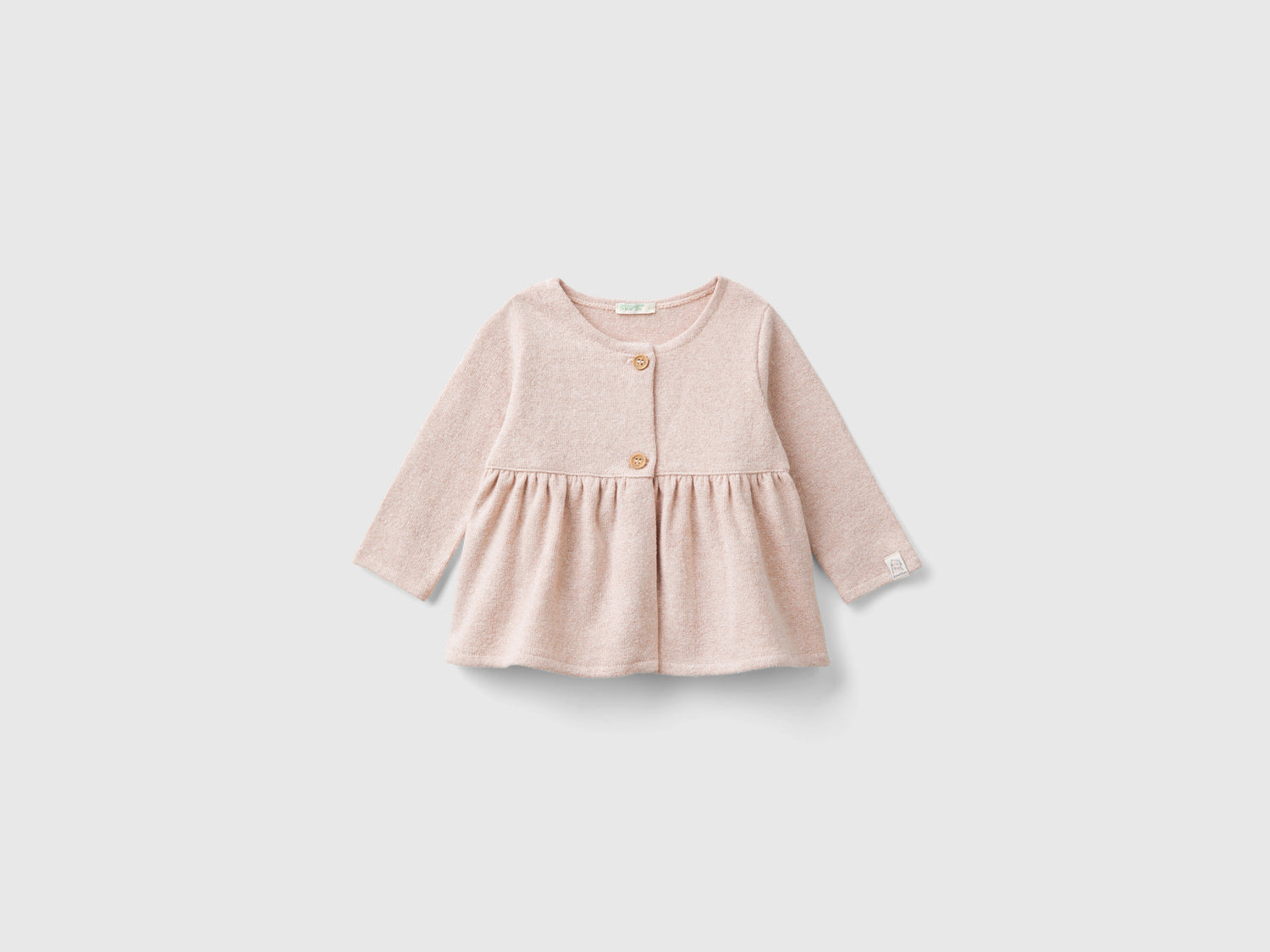 Felpa con lurex da neonato rosa tenue | Benetton Outlet