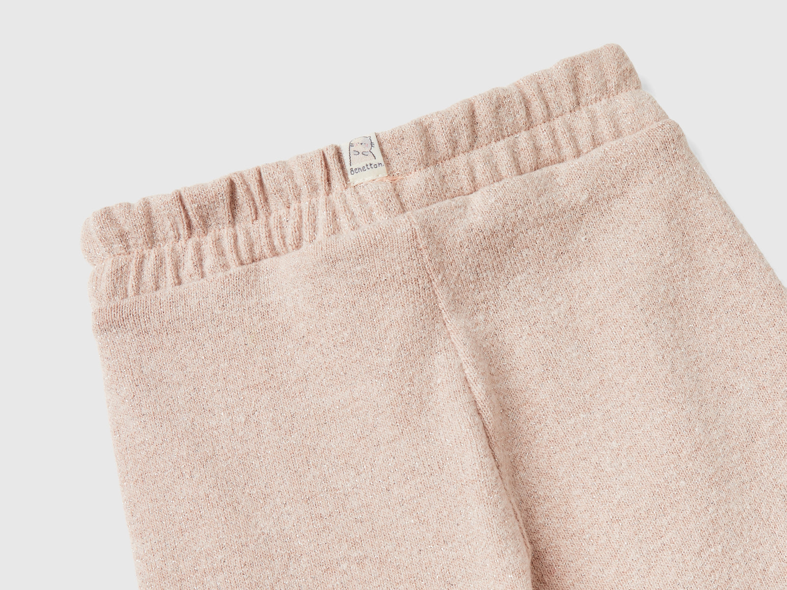 Pantaloni in felpa con lurex da neonato rosa tenue 3 | Benetton Outlet