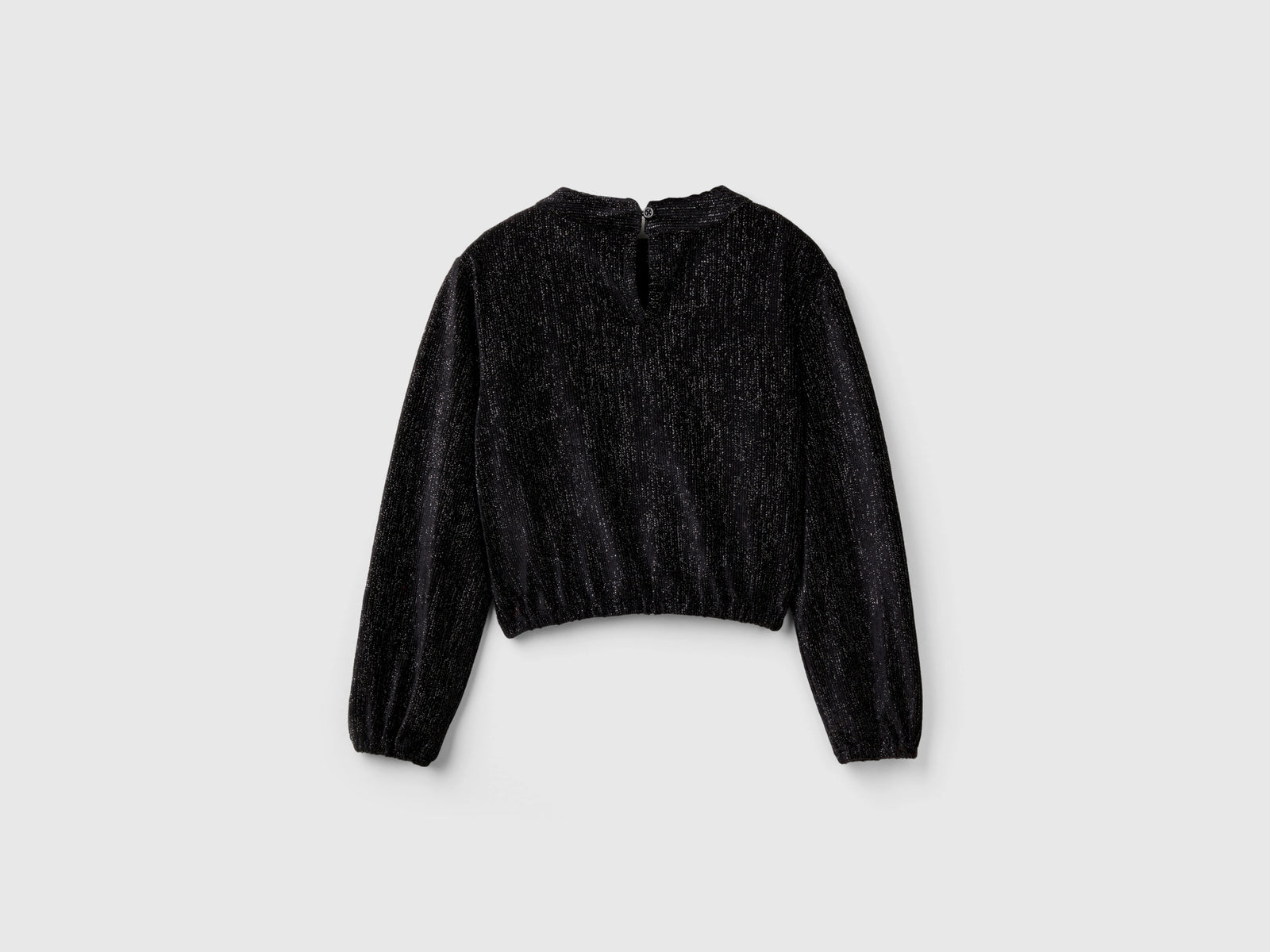 Felpa con lurex da bambina nero 2 | Benetton Outlet