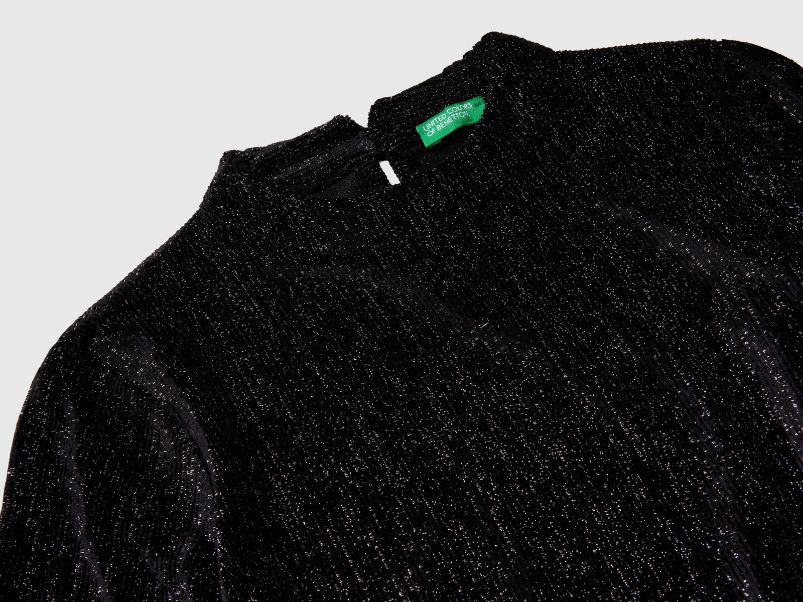 Felpa con lurex da bambina nero 3 | Benetton Outlet