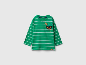 T-shirt a righe con applicazione