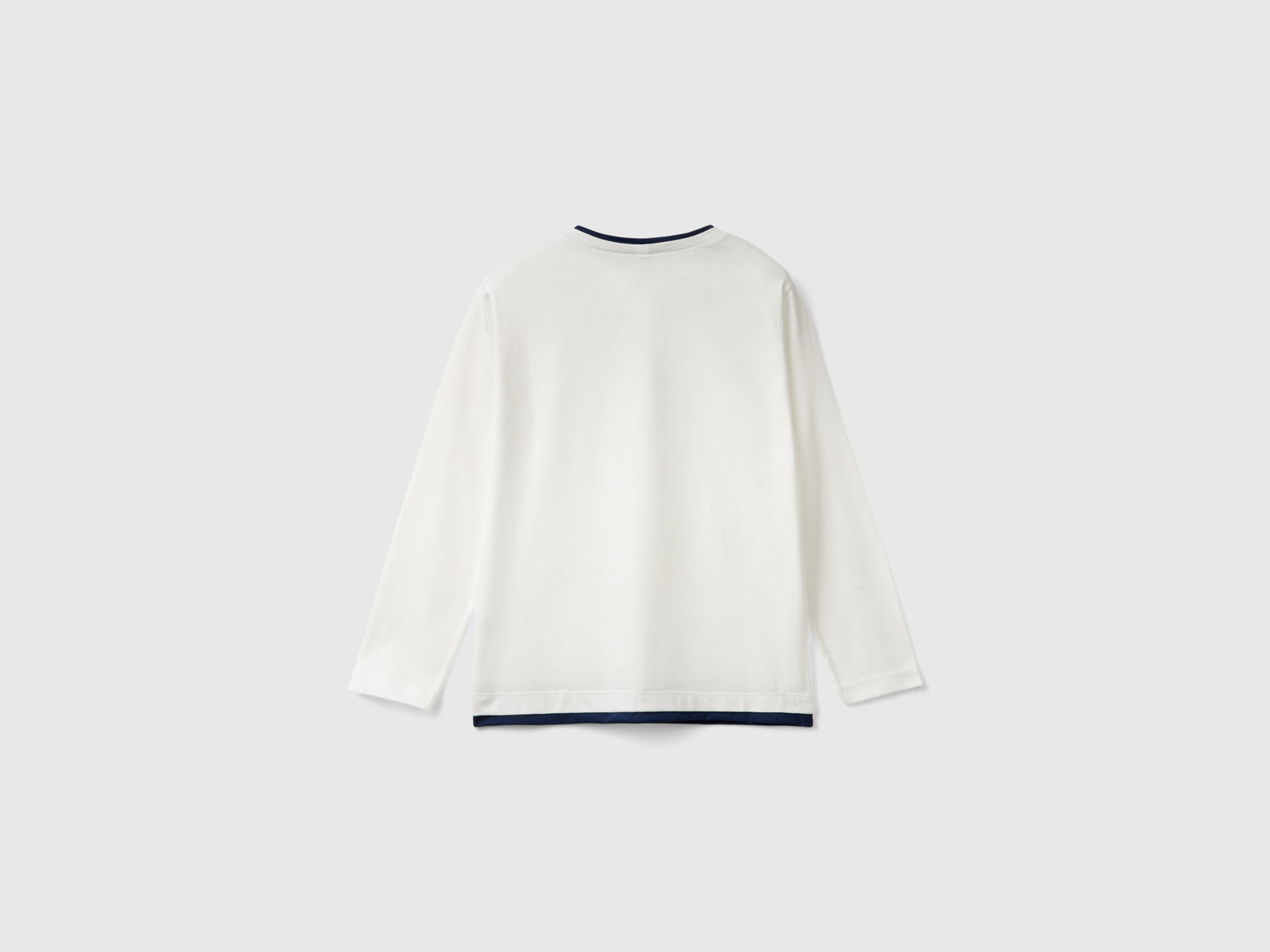Maglietta in cotone bio da bambino bianco panna 2 | Benetton Outlet