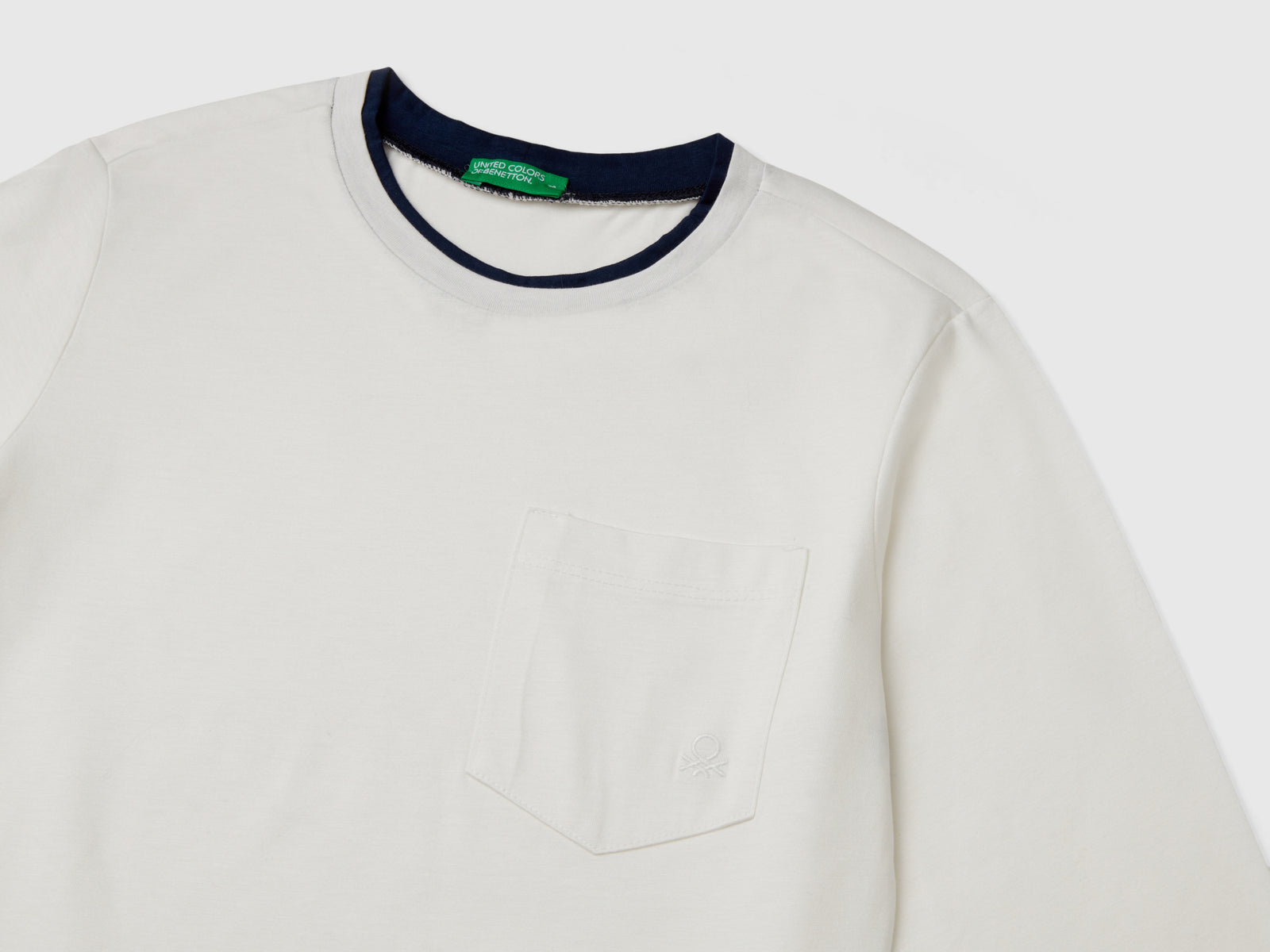 Maglietta in cotone bio da bambino bianco panna 3 | Benetton Outlet