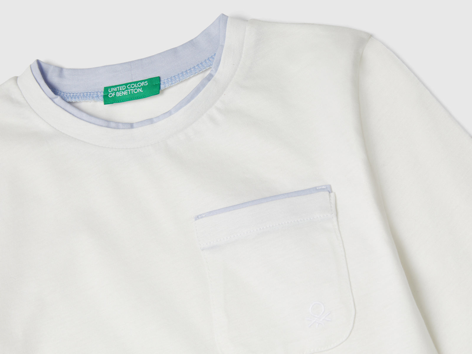 Maglietta in cotone bio da bimbo bianco panna 3 | Benetton Outlet