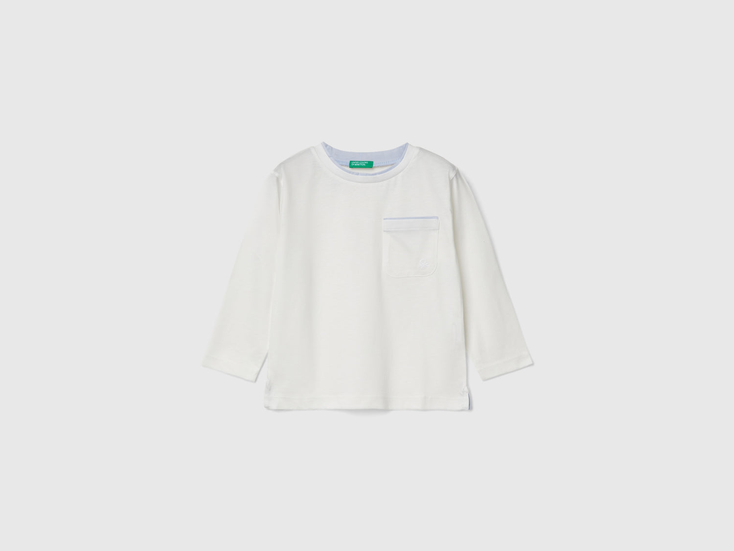 Maglietta in cotone bio da bimbo bianco panna | Benetton Outlet