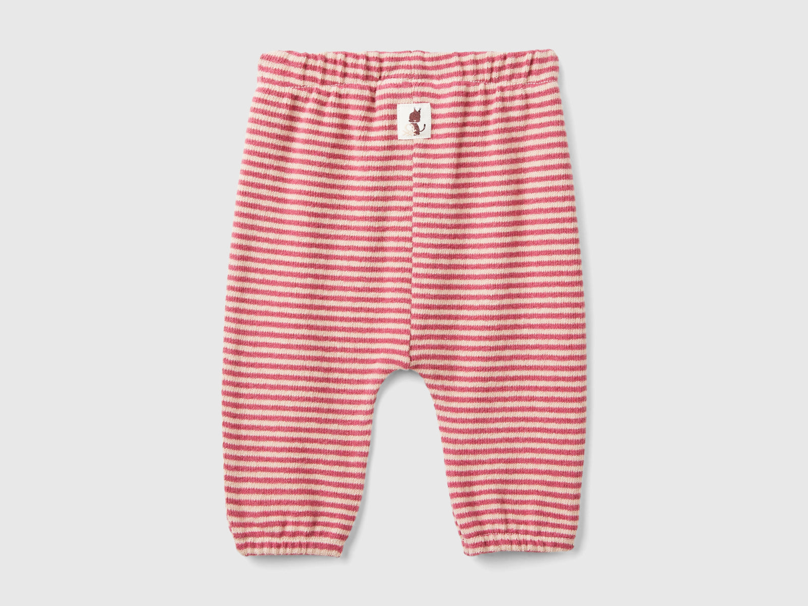Pantaloni a righe in misto cotone riciclato da neonato rosso 2 | Benetton Outlet