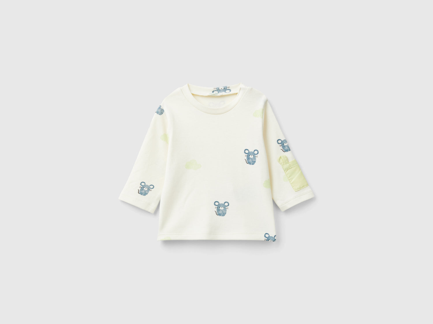 Maglietta con stampa topini da neonato bianco panna | Benetton Outlet