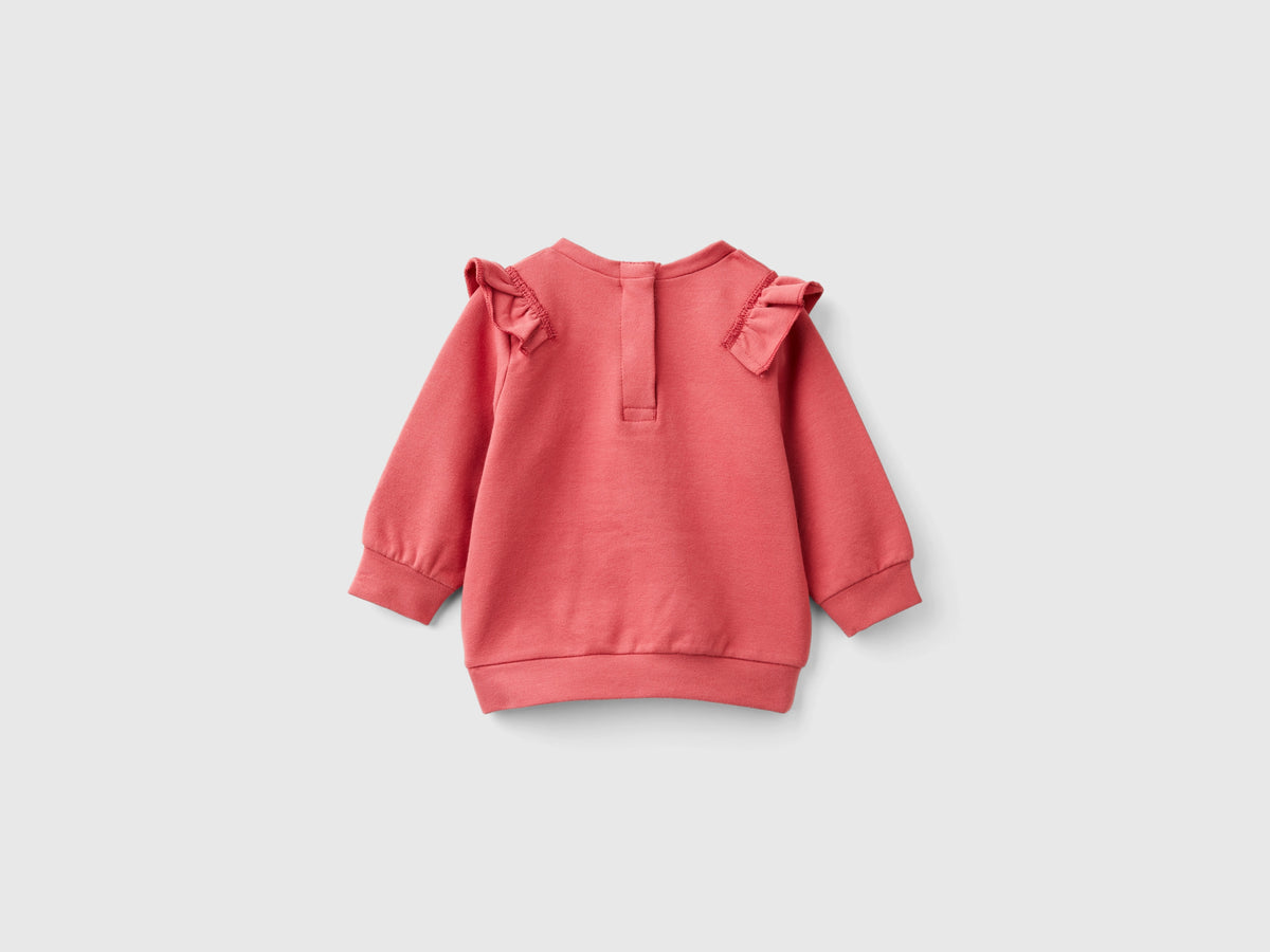 Felpa con rouches in cotone bio stretch