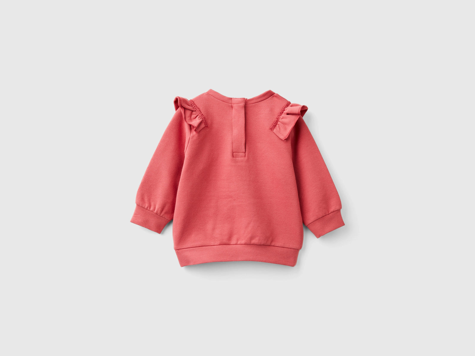 Felpa con rouches in cotone bio stretch da neonato malva 2 | Benetton Outlet