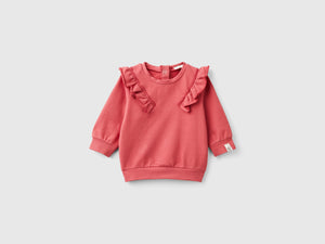 Felpa con rouches in cotone bio stretch