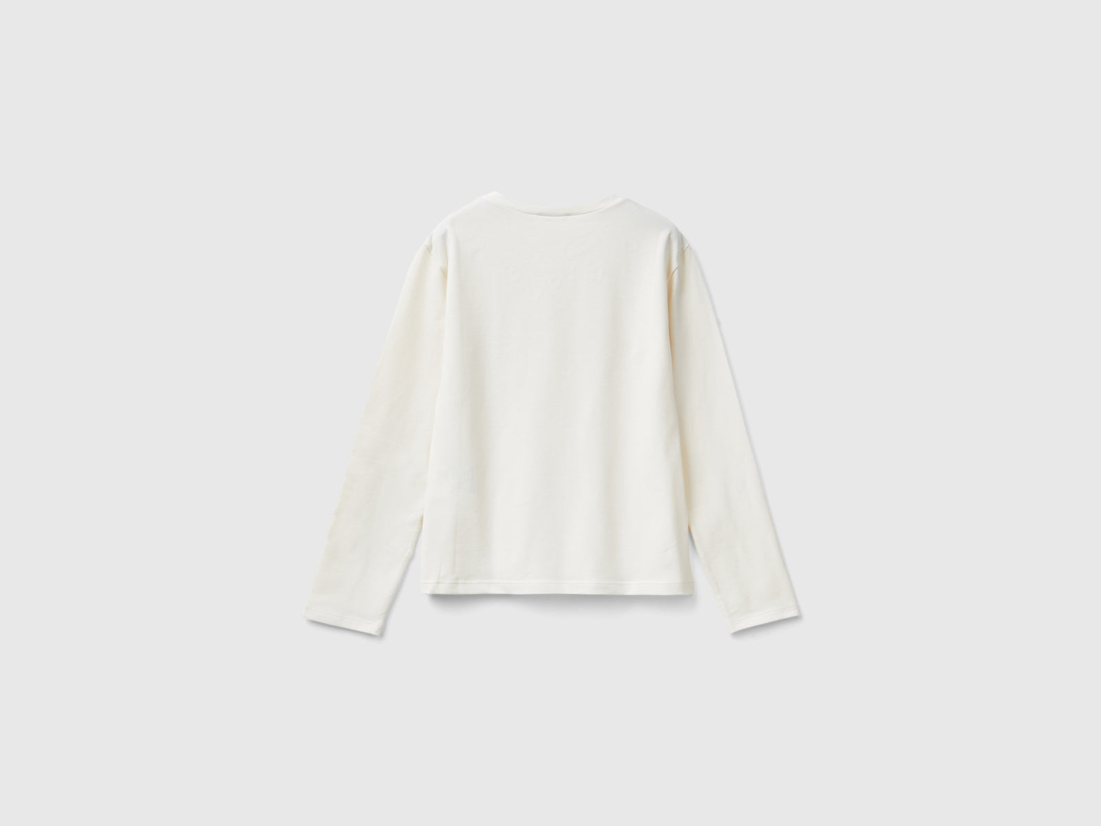 T-shirt con cuori cut out da bambina bianco panna 2 | Benetton Outlet