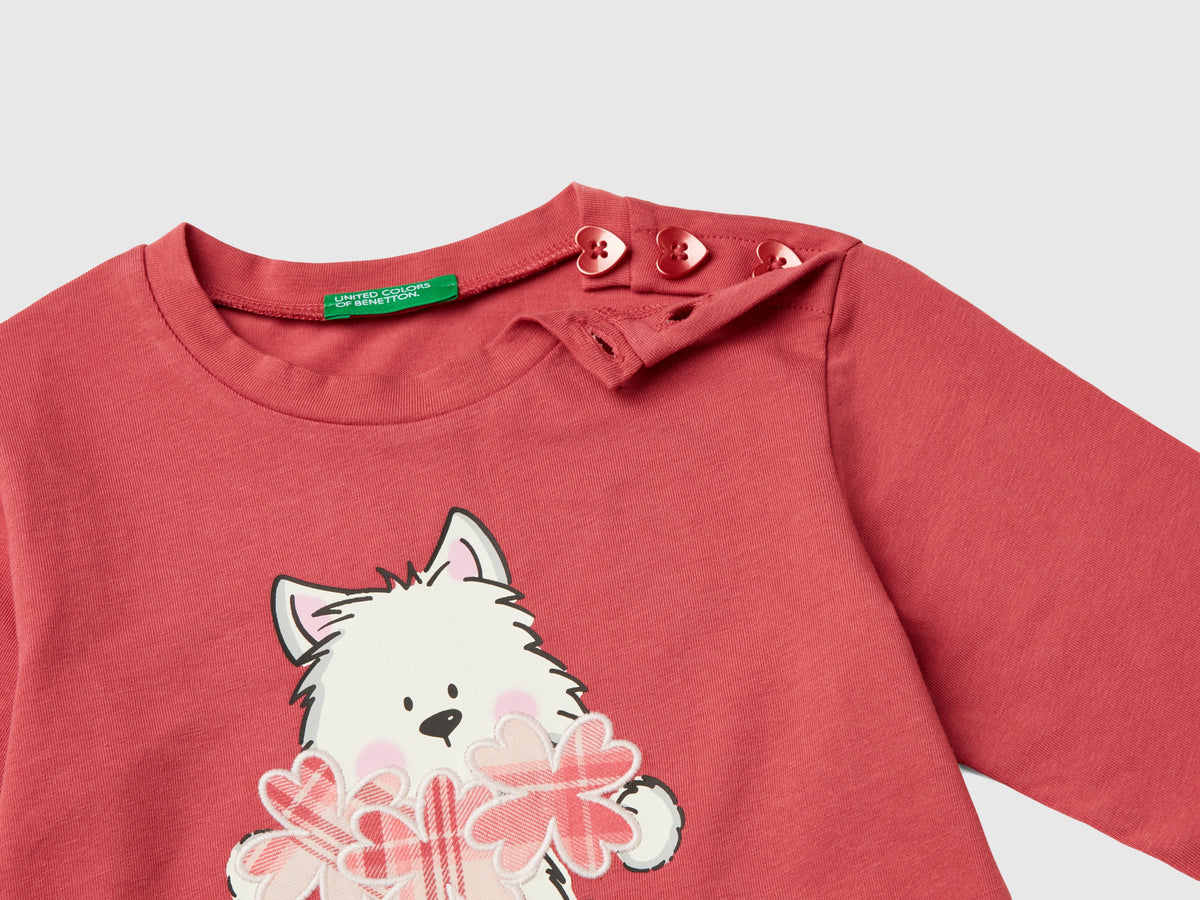 Maglietta con stampa in cotone stretch
