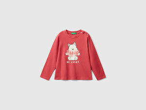 Maglietta con stampa in cotone stretch
