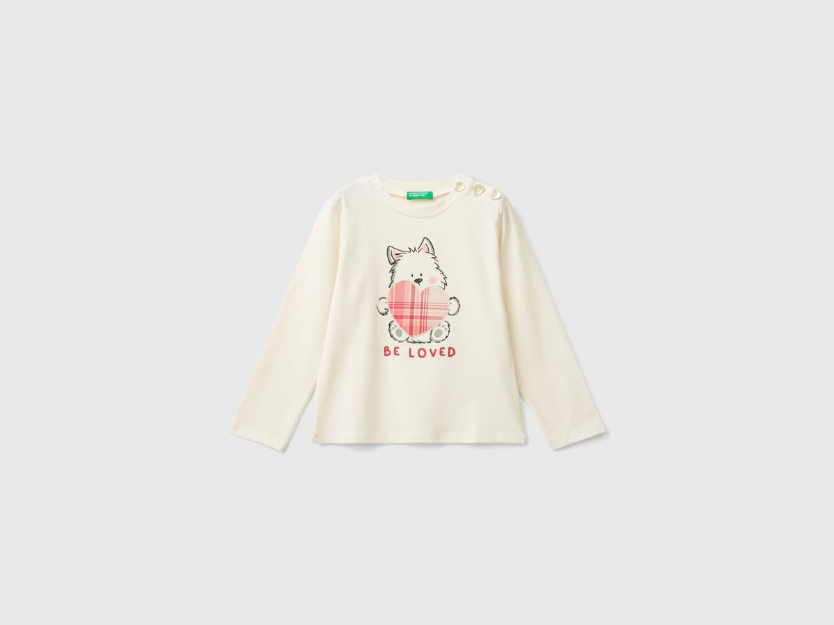 Maglietta con stampa in cotone stretch