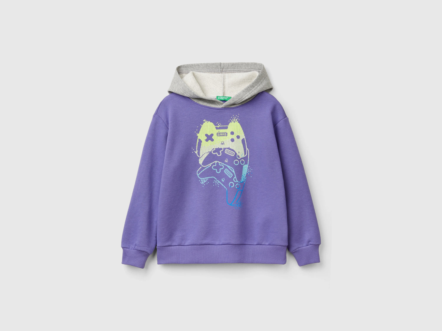Felpa con cappuccio e stampa da bambino cammello | Benetton Outlet