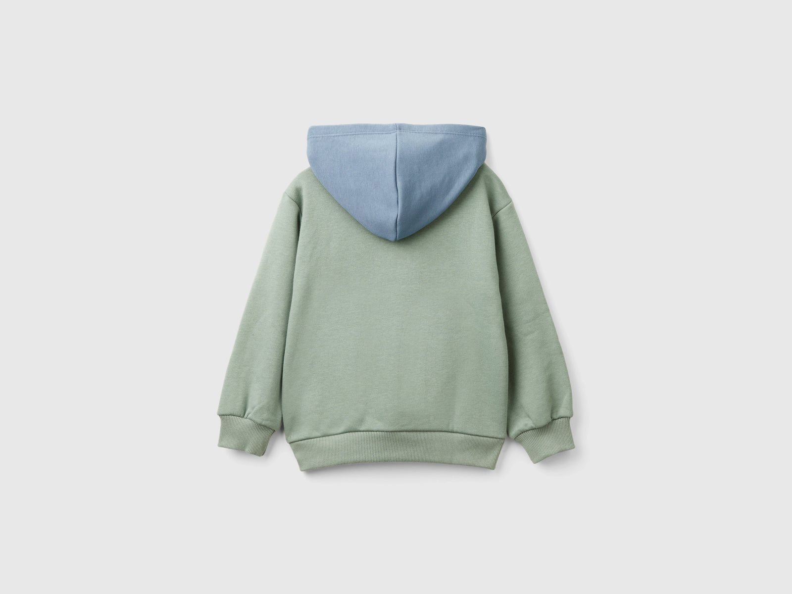 Felpa con cappuccio e stampa da bimbo verde chiaro 2 | Benetton Outlet
