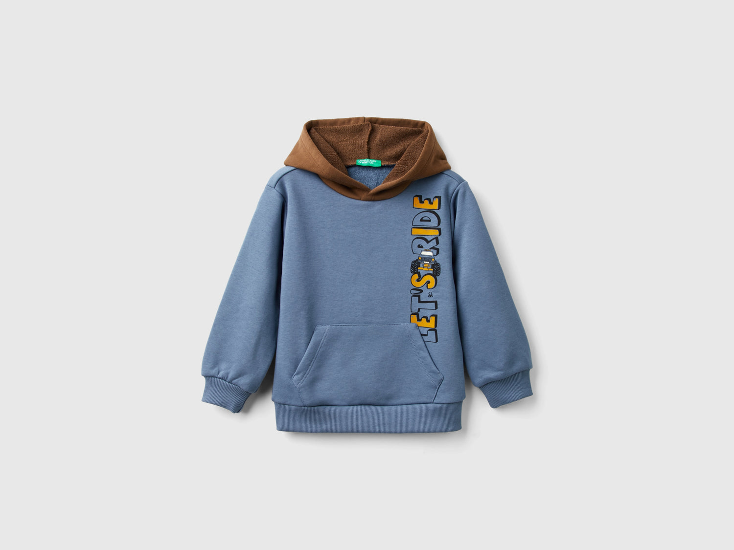 Felpa con cappuccio e stampa da bimbo avio | Benetton Outlet