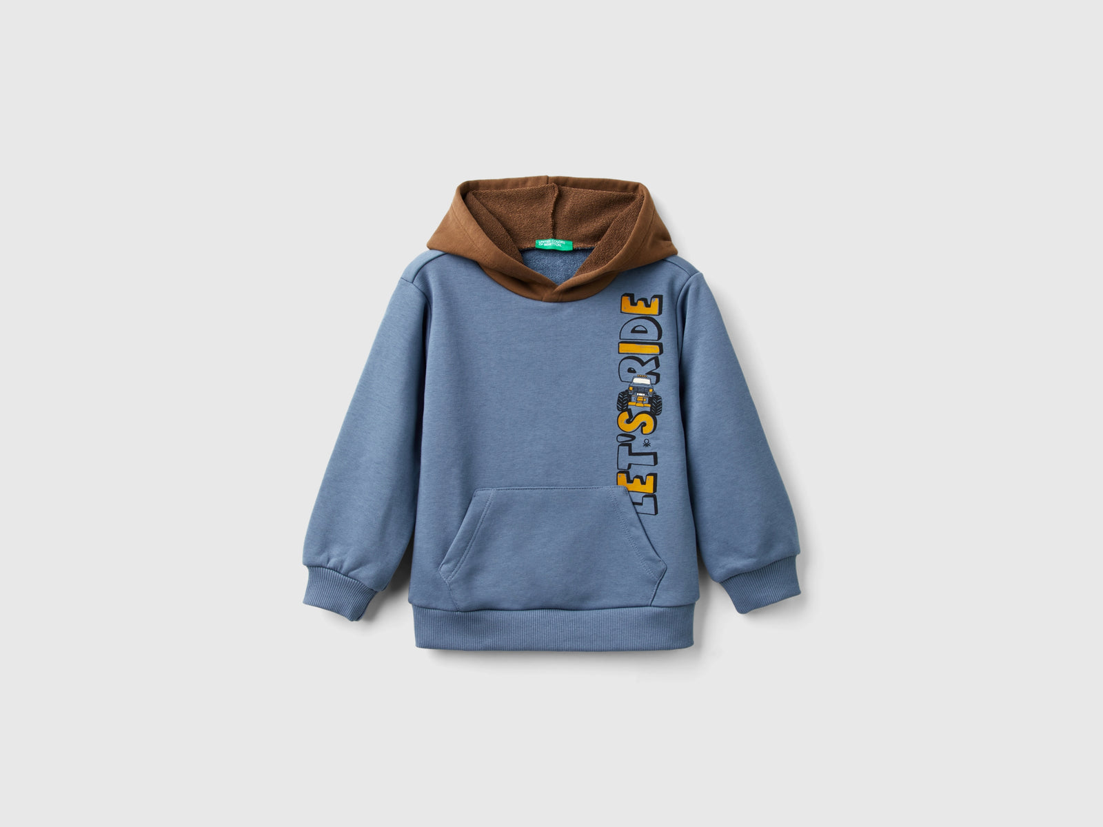 Felpa con cappuccio e stampa da bimbo avio | Benetton Outlet