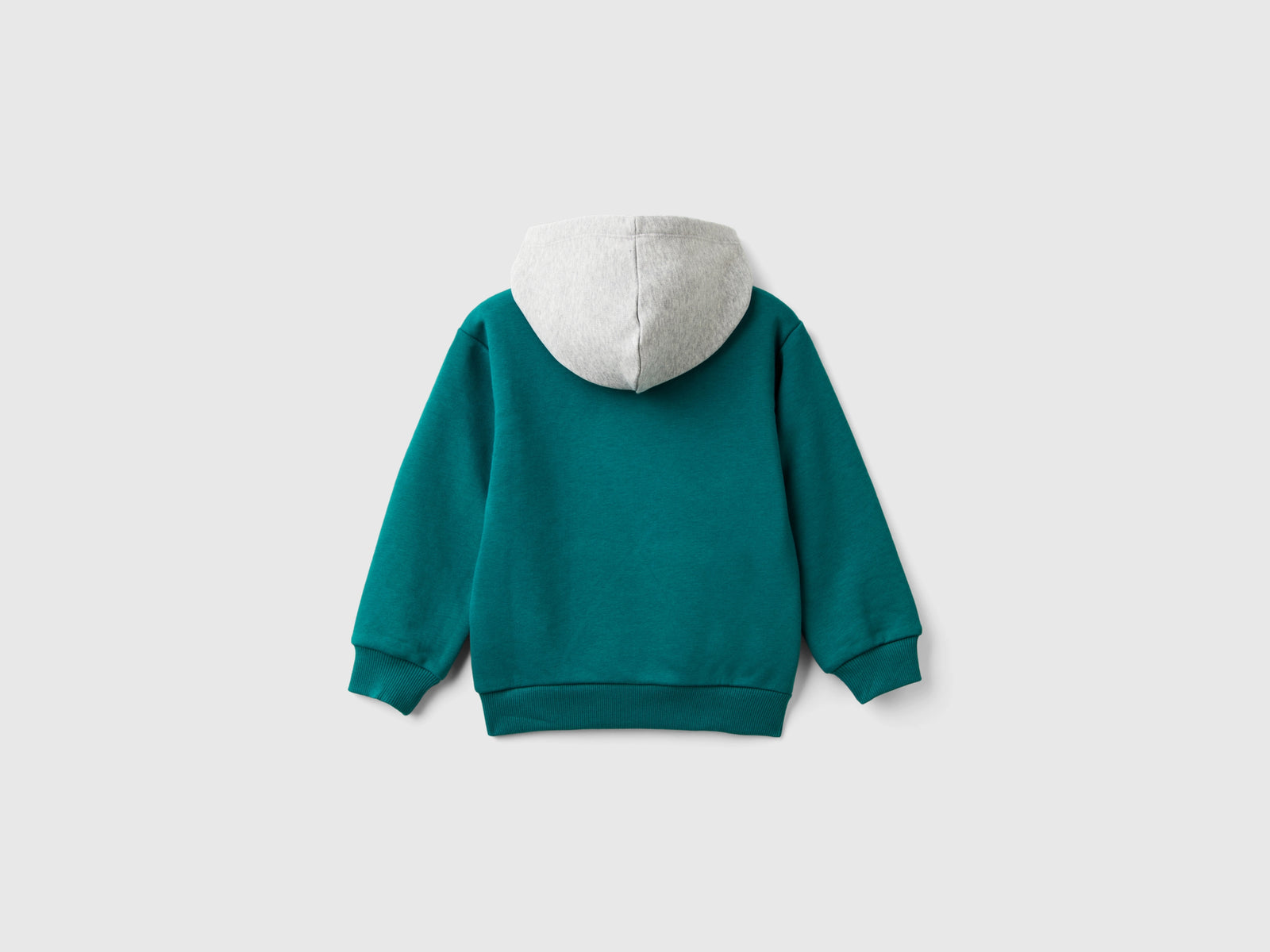 Felpa con cappuccio e stampa da bimbo verde scuro 2 | Benetton Outlet