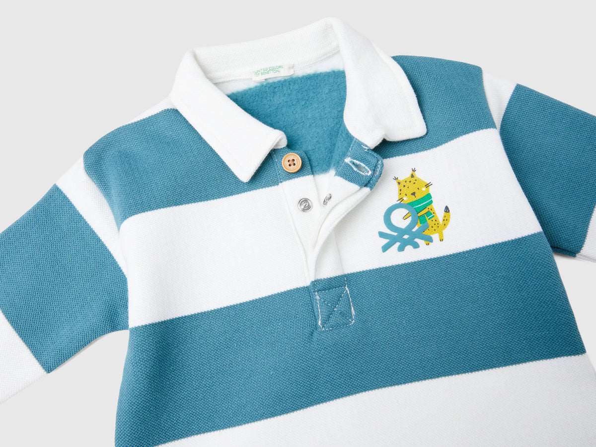 Polo a righe con stampa