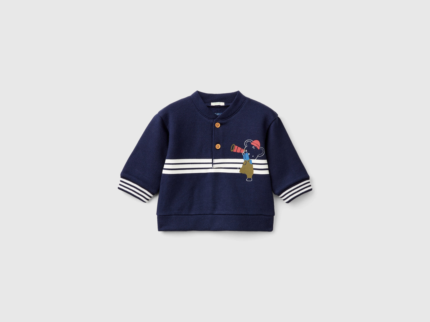 Felpa con stampa animaletto da neonato blu scuro | Benetton Outlet