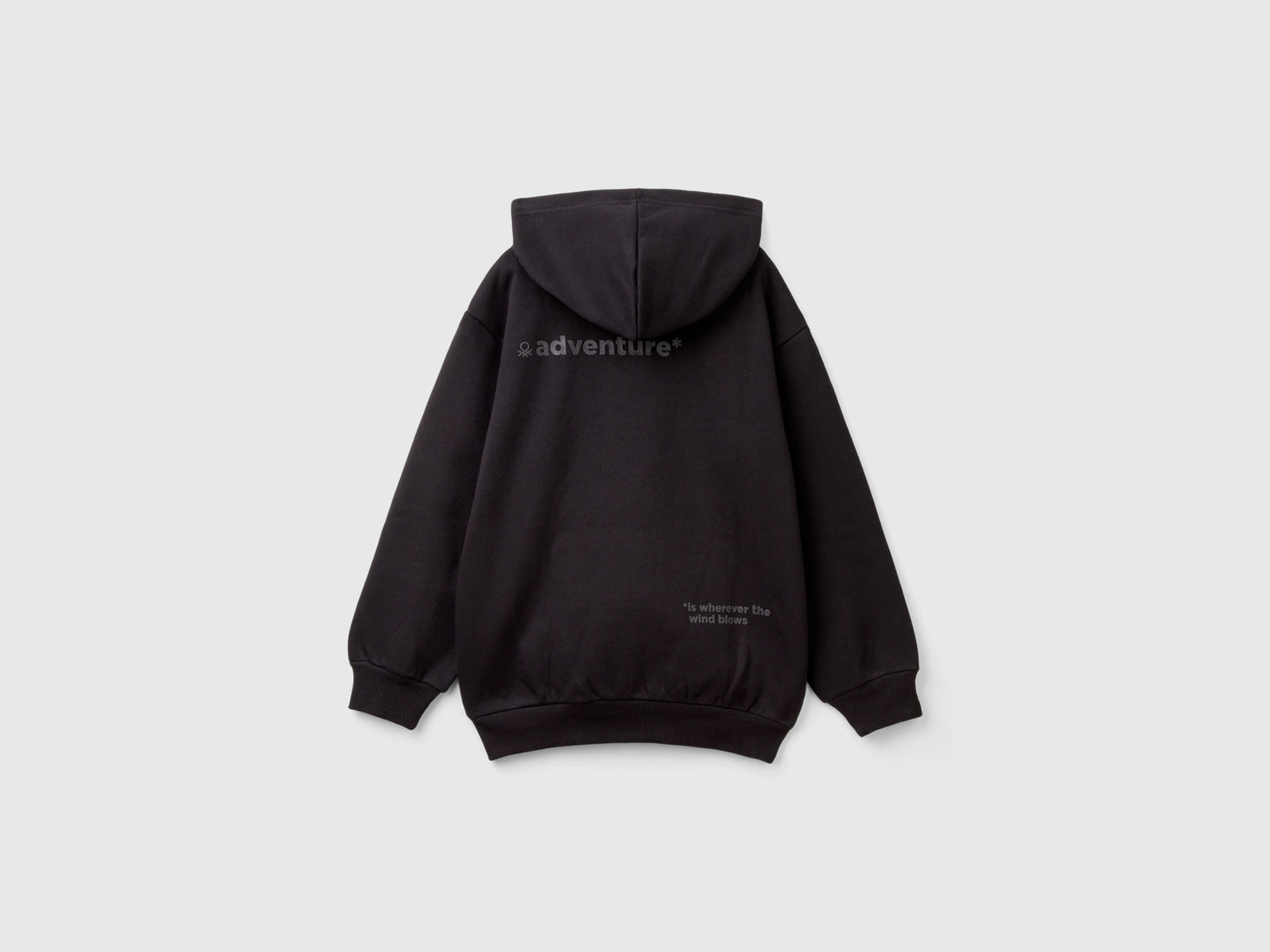 Felpa con zip e stampa spessorata da bambino nero 2 | Benetton Outlet