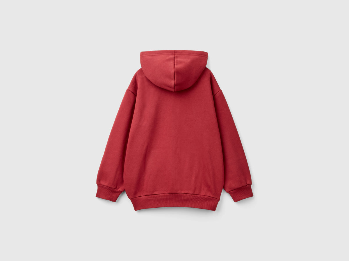 Felpa con zip e stampa spessorata