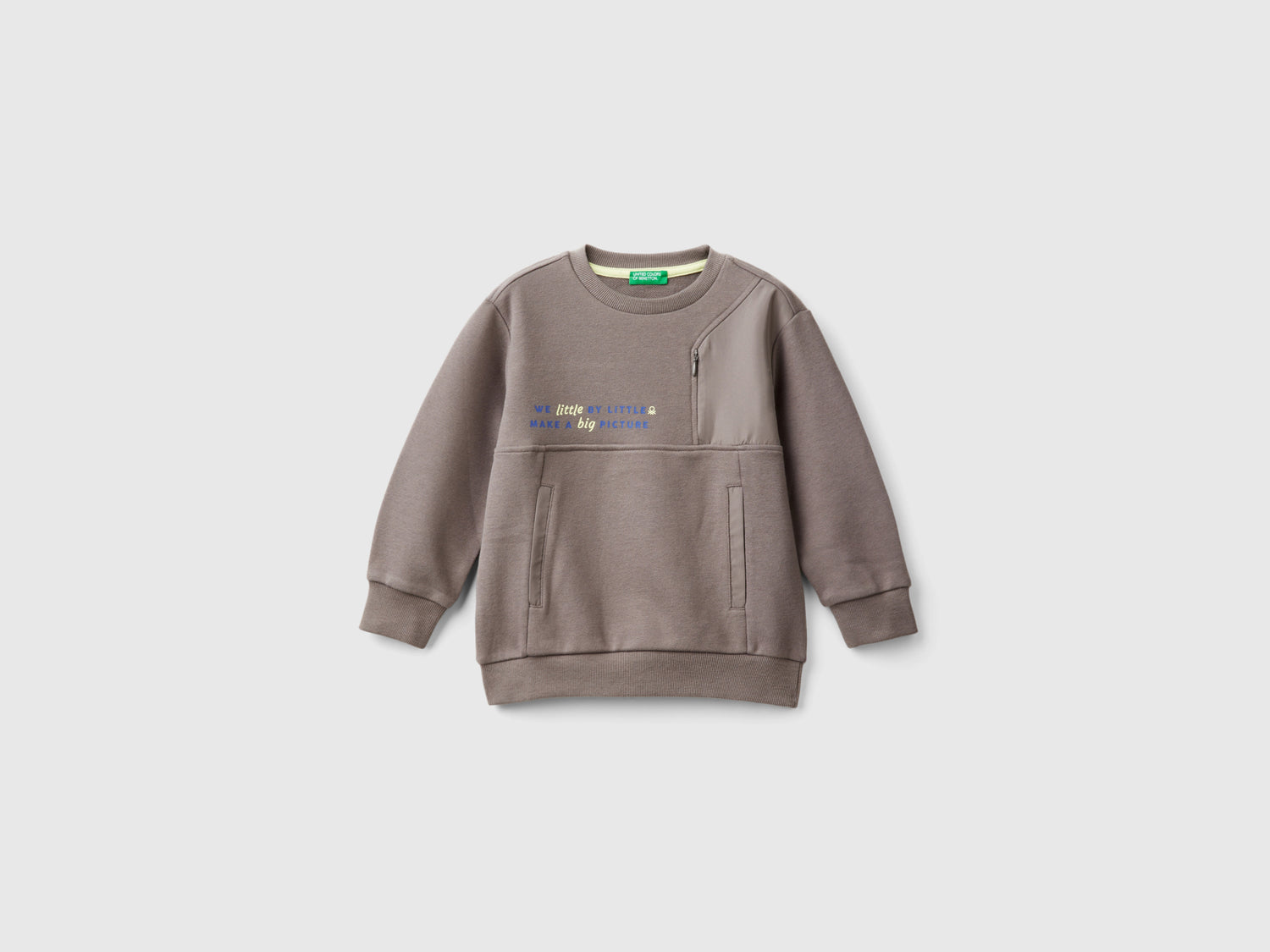 Felpa con tasche da bimbo grigio scuro | Benetton Outlet