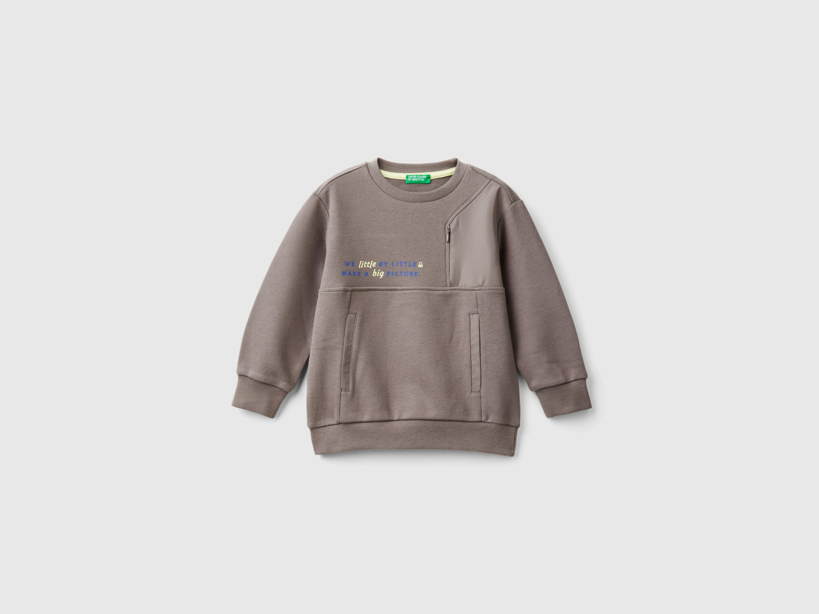Felpa con tasche da bimbo grigio scuro | Benetton Outlet