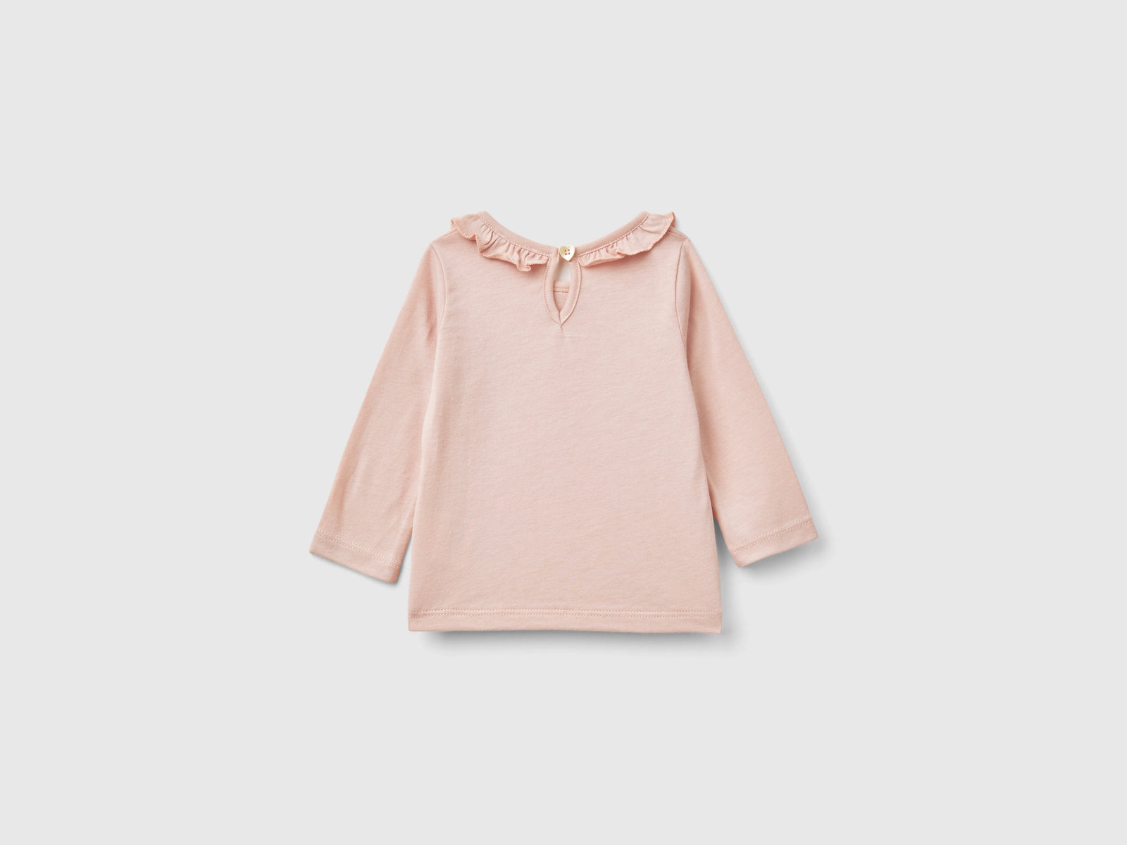Maglietta con colletto rouches da neonato rosa 2 | Benetton Outlet