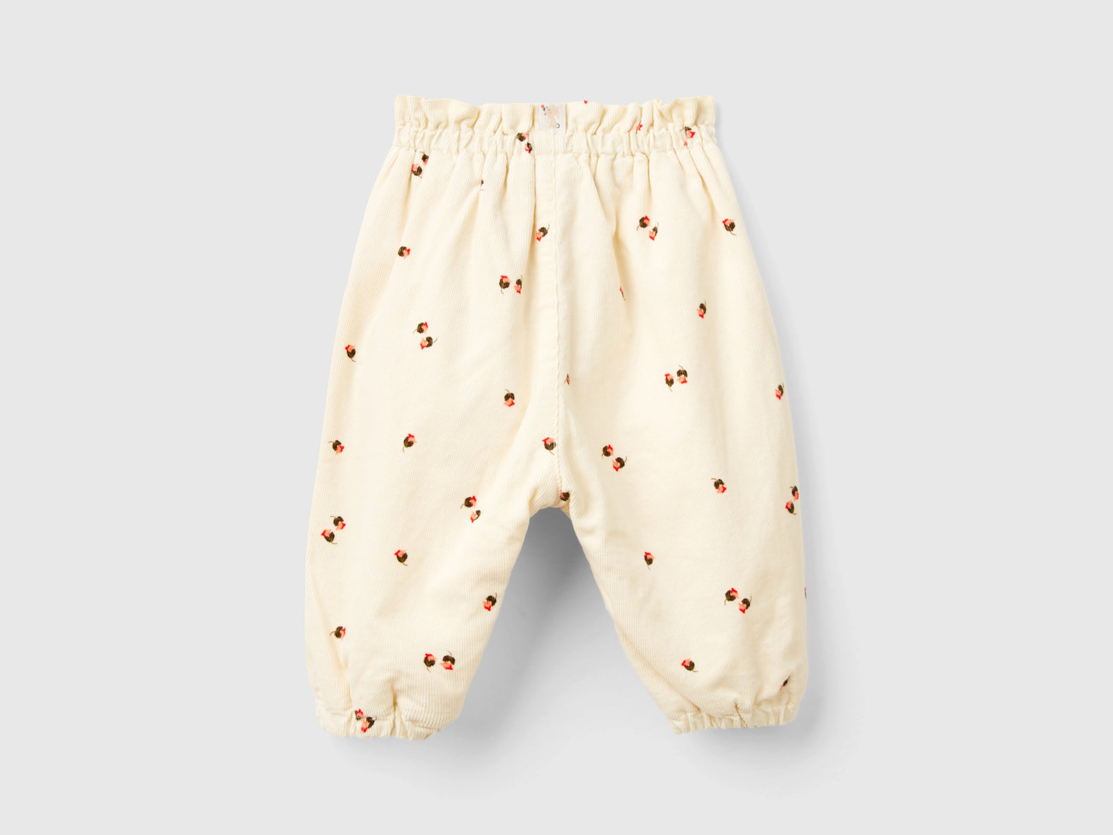 Velvet trousers da neonato bianco panna 2 | Benetton Outlet