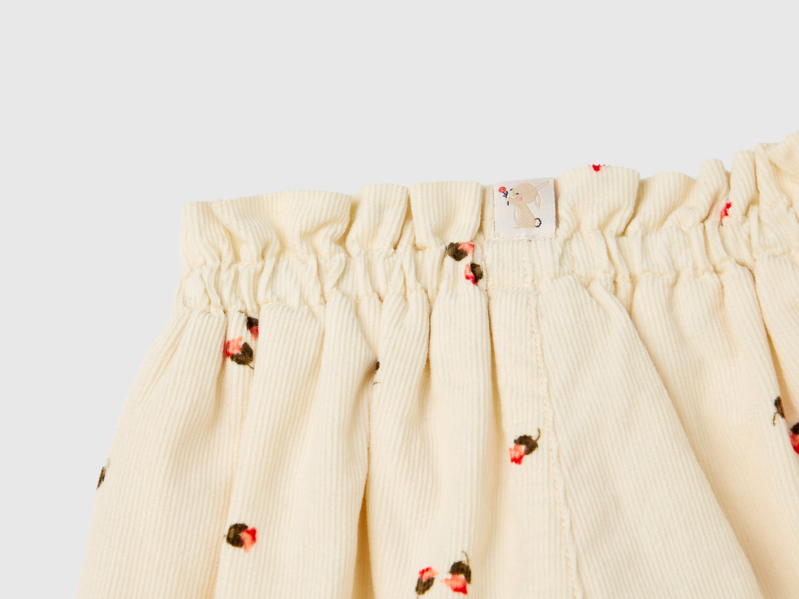 Velvet trousers da neonato bianco panna 3 | Benetton Outlet
