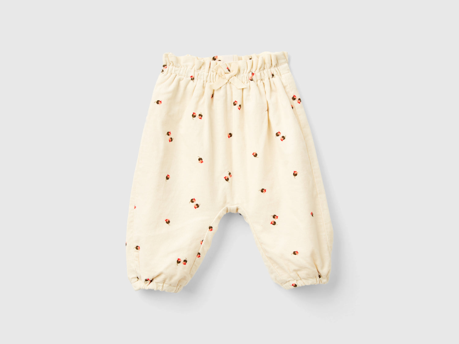 Pantalones de terciopelo da neonato bianco panna | Benetton Outlet