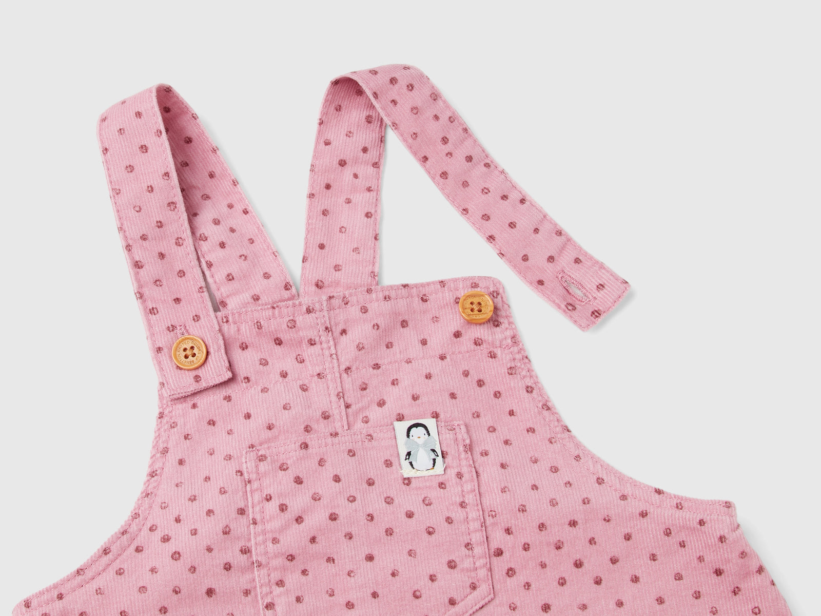 Gonna salopette in velluto da neonato rosa 3 | Benetton Outlet