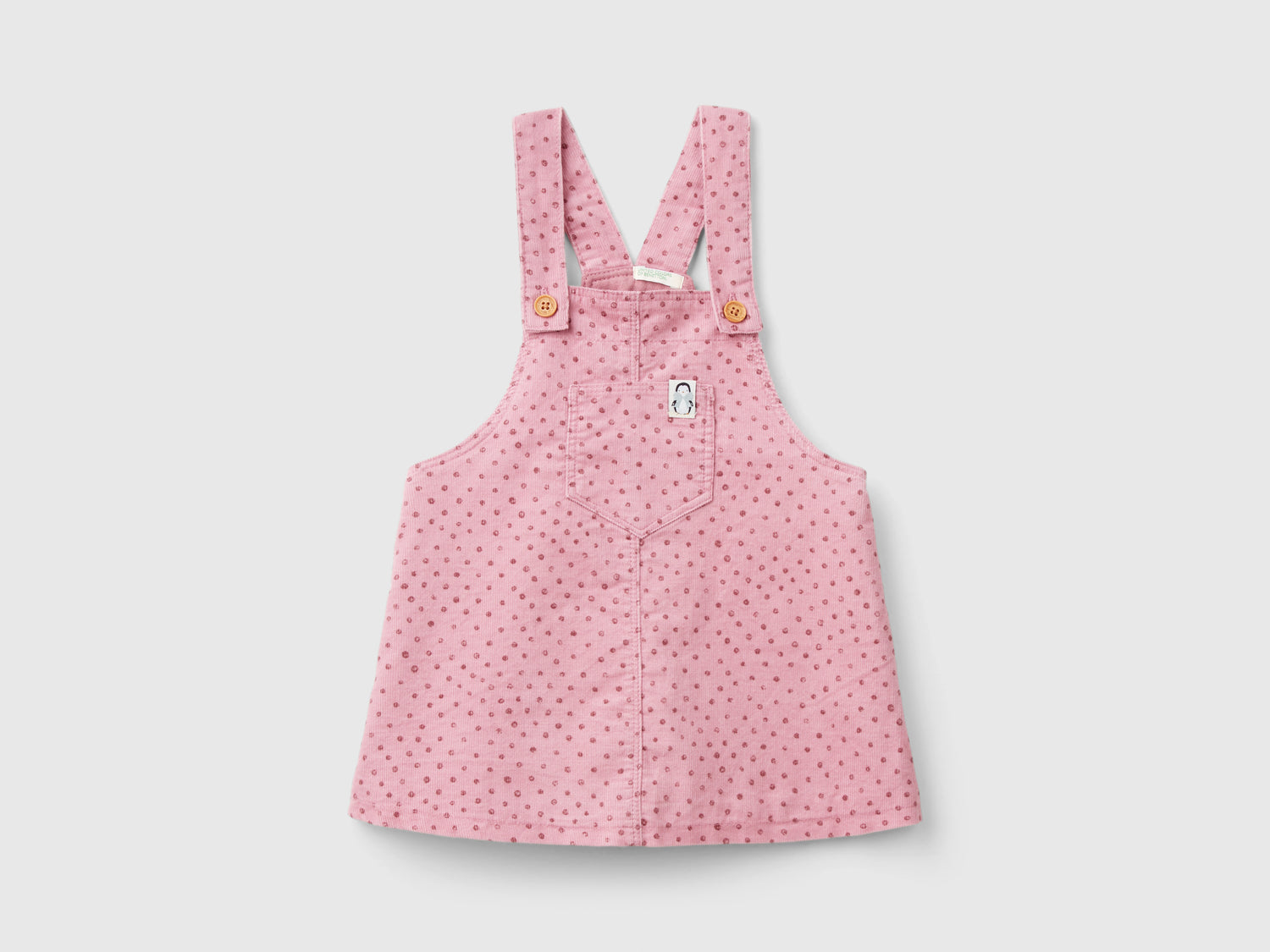 Gonna salopette in velluto da neonato rosa | Benetton Outlet