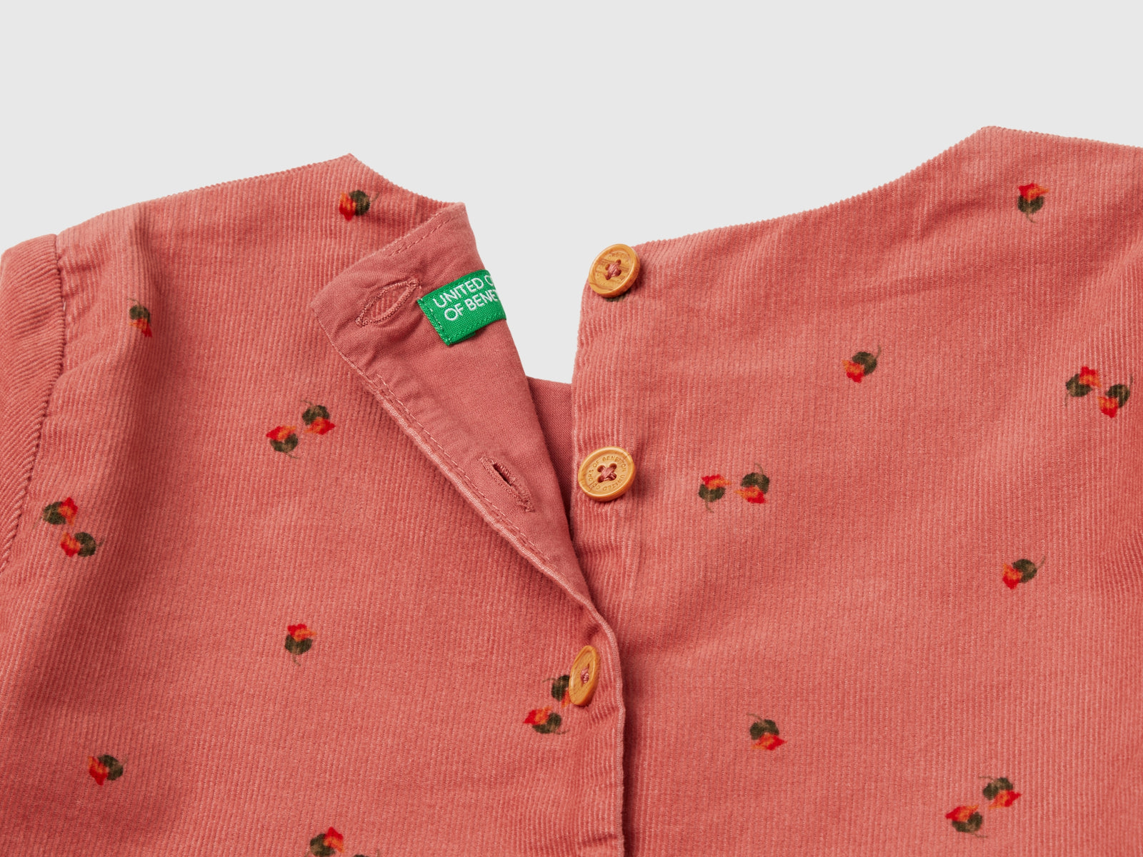 Abito in velluto con stampa rose da bimba salmone 3 | Benetton Outlet