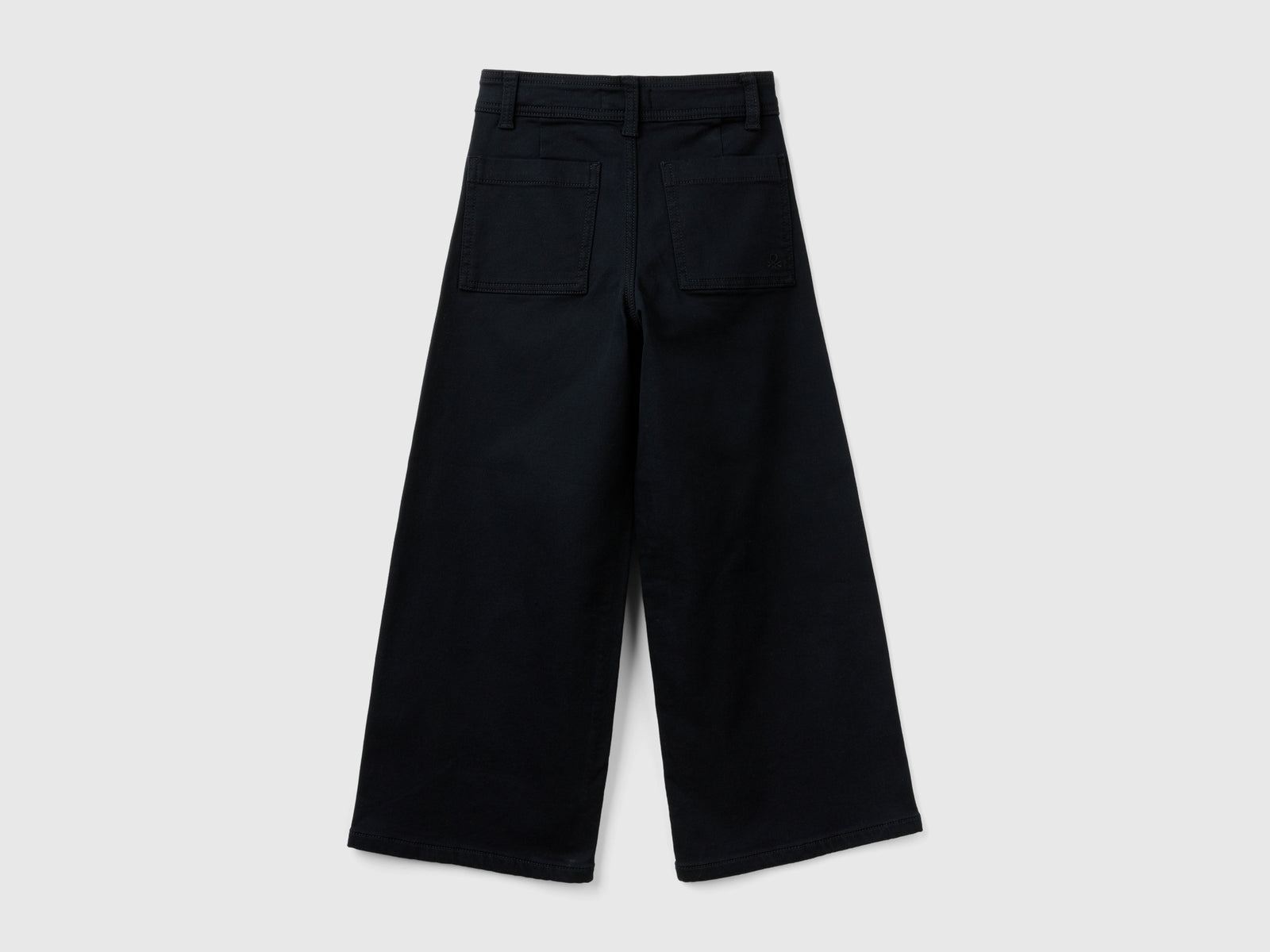 Pantalones anchos de algodón elástico da bambina nero 2 | Benetton Outlet
