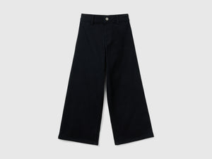 Pantalones anchos de algodón elástico
