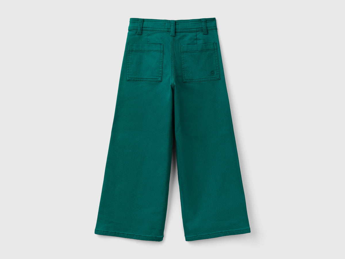 Pantaloni ampi in cotone stretch