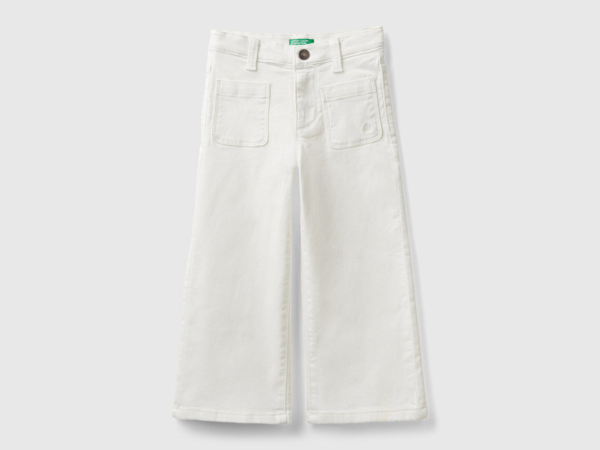 Pantaloni ampi in cotone stretch