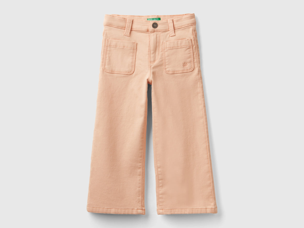 Pantaloni ampi in cotone stretch