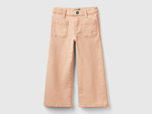 Pantaloni ampi in cotone stretch