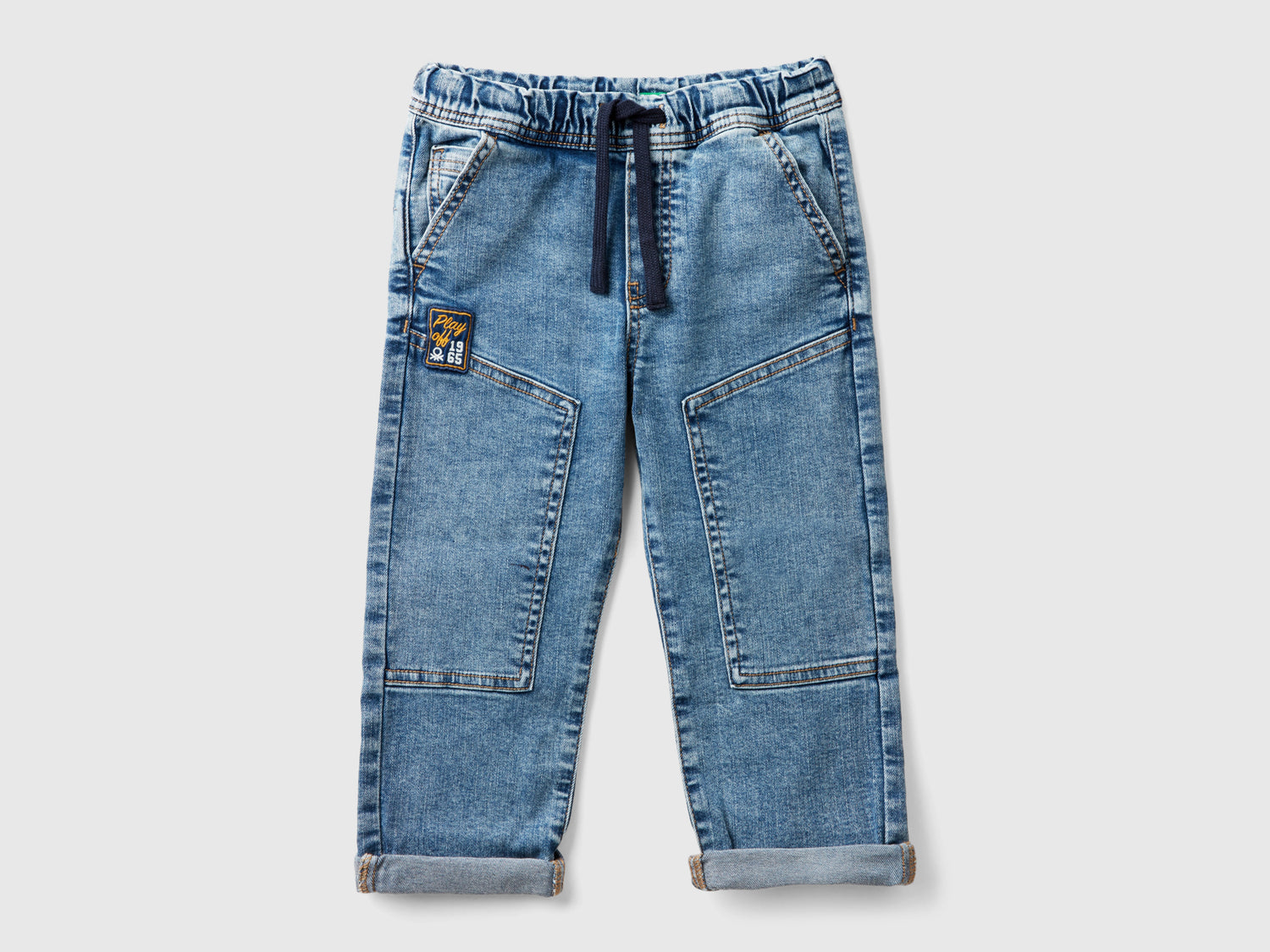 Joggers di jeans da bimbo azzurro | Benetton Outlet