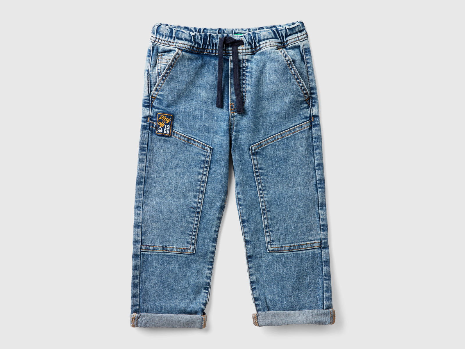 Joggers di jeans da bimbo azzurro | Benetton Outlet