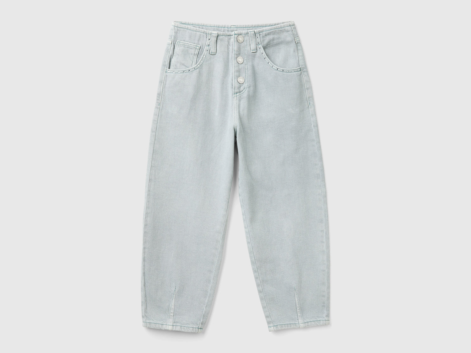 Slouchy fit trousers da bambina grigio perla | Benetton Outlet