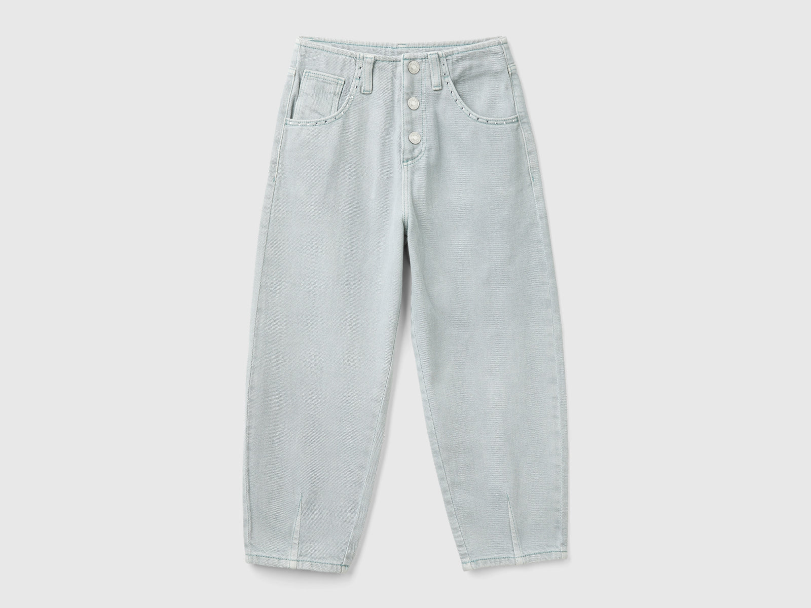Slouchy fit trousers da bambina grigio perla | Benetton Outlet
