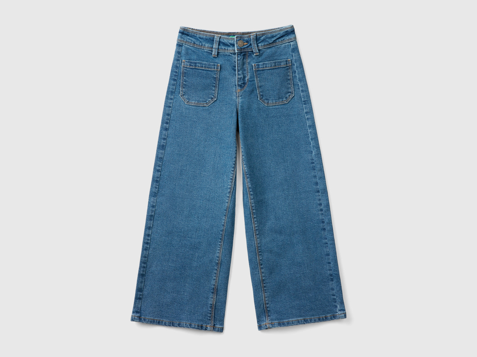 Jeans in misto cotone riciclato da bambina blu | Benetton Outlet