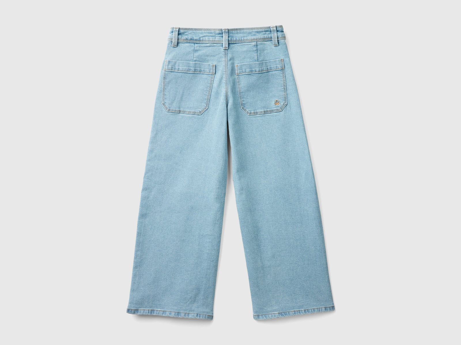 Vaqueros de mezcla de algodón reciclado da bambina celeste 2 | Benetton Outlet