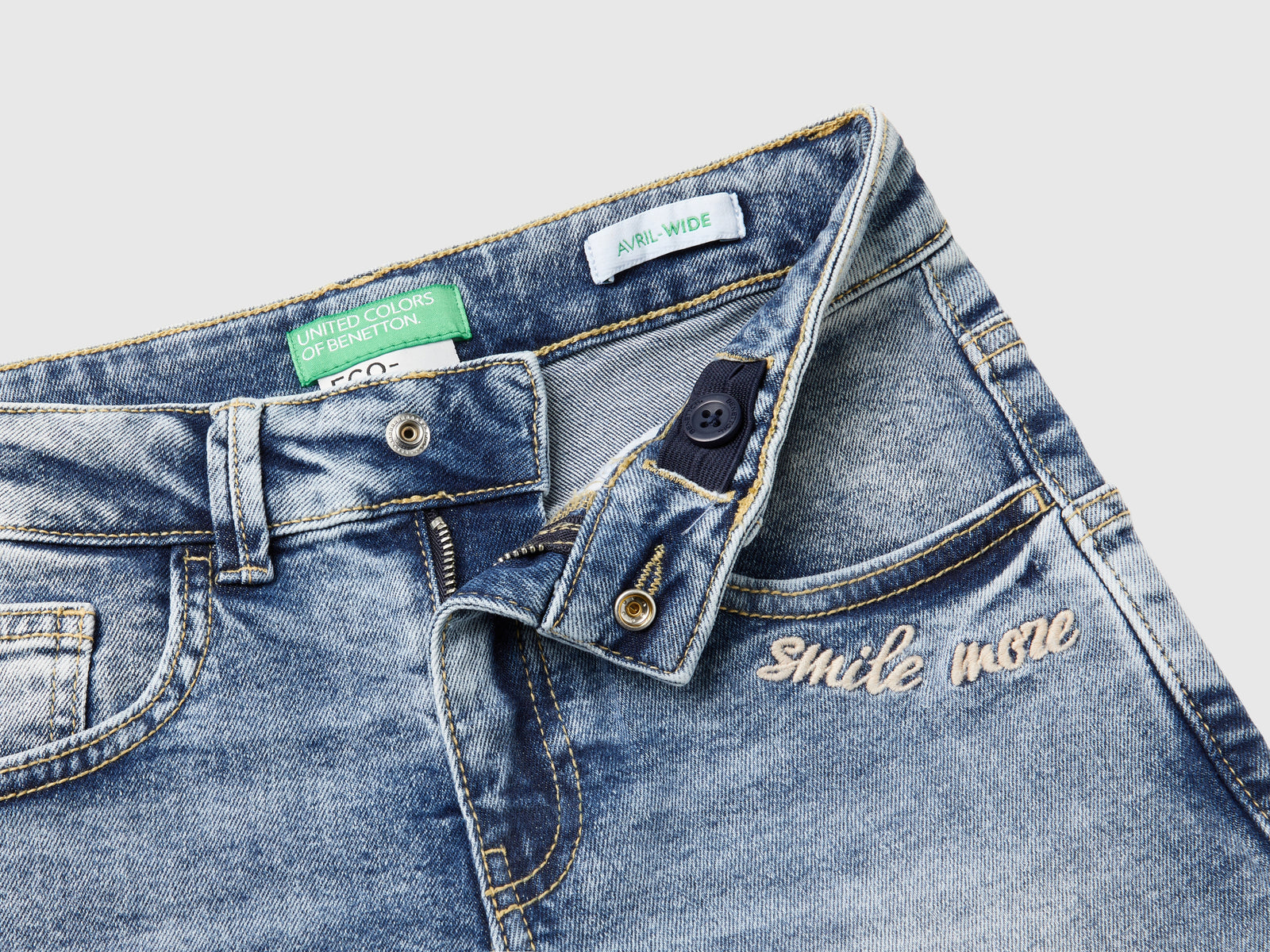 Straight denim jeans da bambina blu 3 | Benetton Outlet