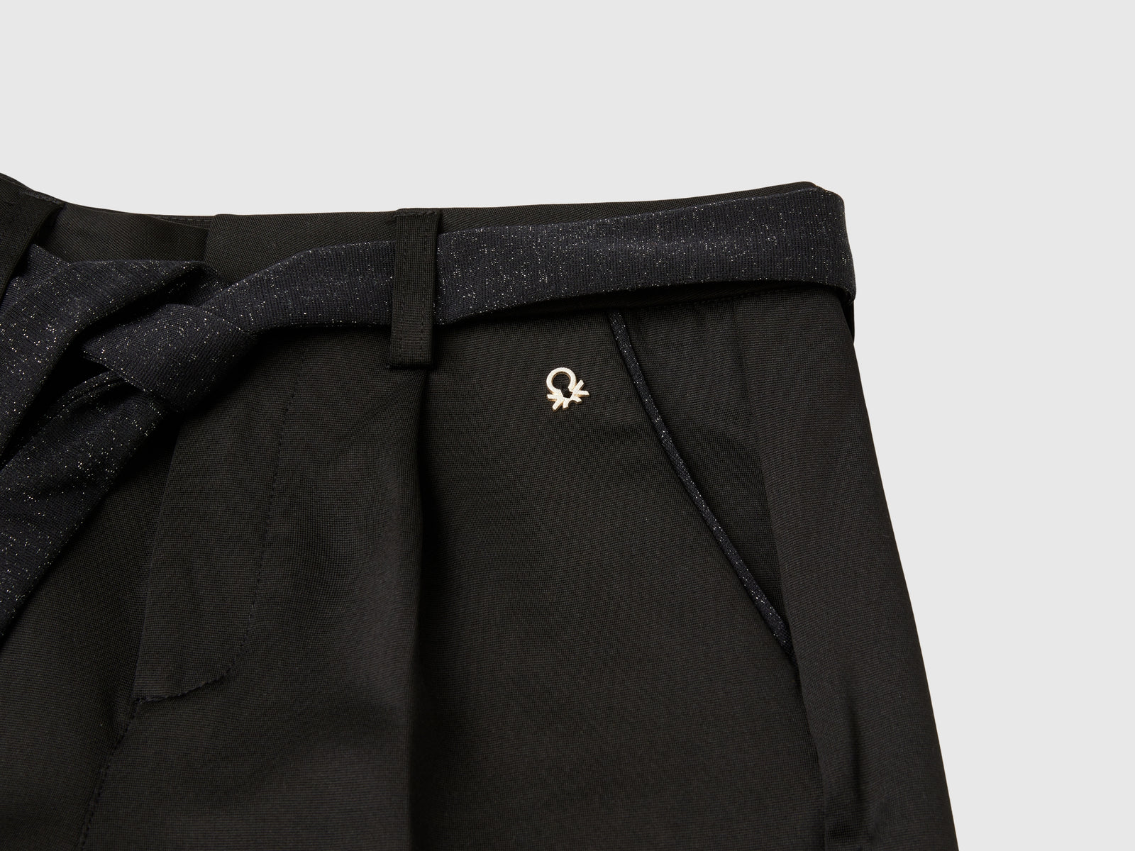 Elegant trousers with sash da bambina nero 3 | Benetton Outlet